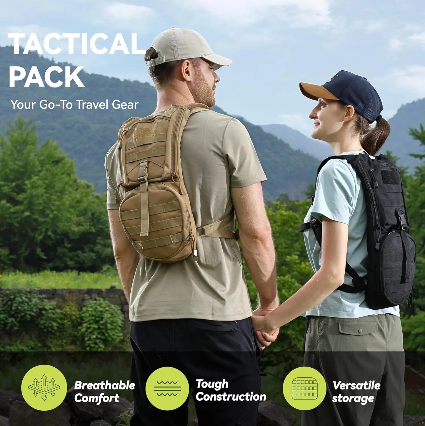 Military Molle Hydration Pack With Water Bladder For Outdoors