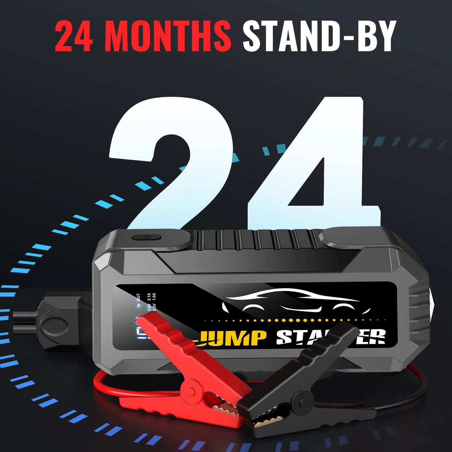 Car Jump Starter 5000A, Jump Starter Battery Pack (Up to 8L Gas & 7L Diesel Engines),20000mAh Battery Jumper Charger, Power Bank