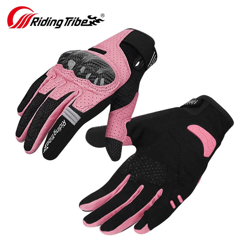 Leather Motorcycle Gloves With Carbon Fiber Shell For Riding