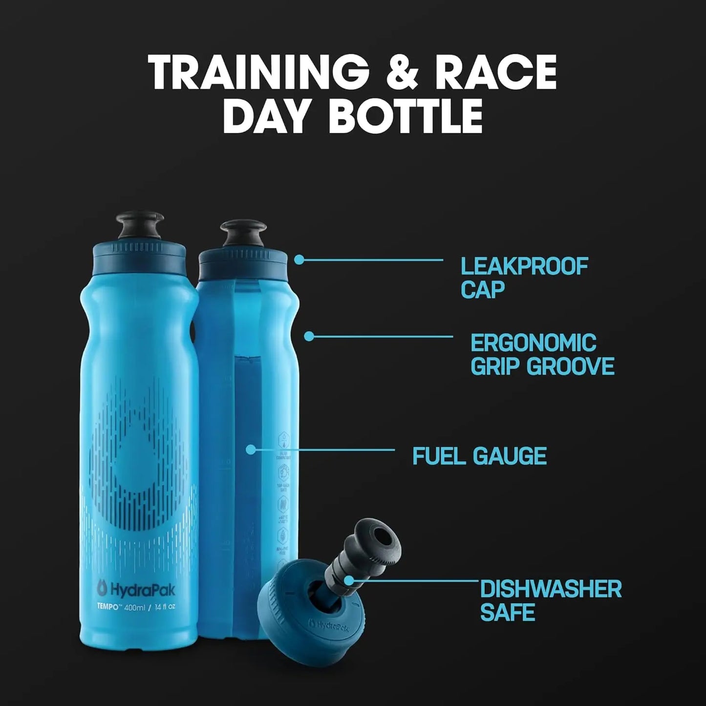 Running Water Bottle 3-Pack For Marathon Training Hydration