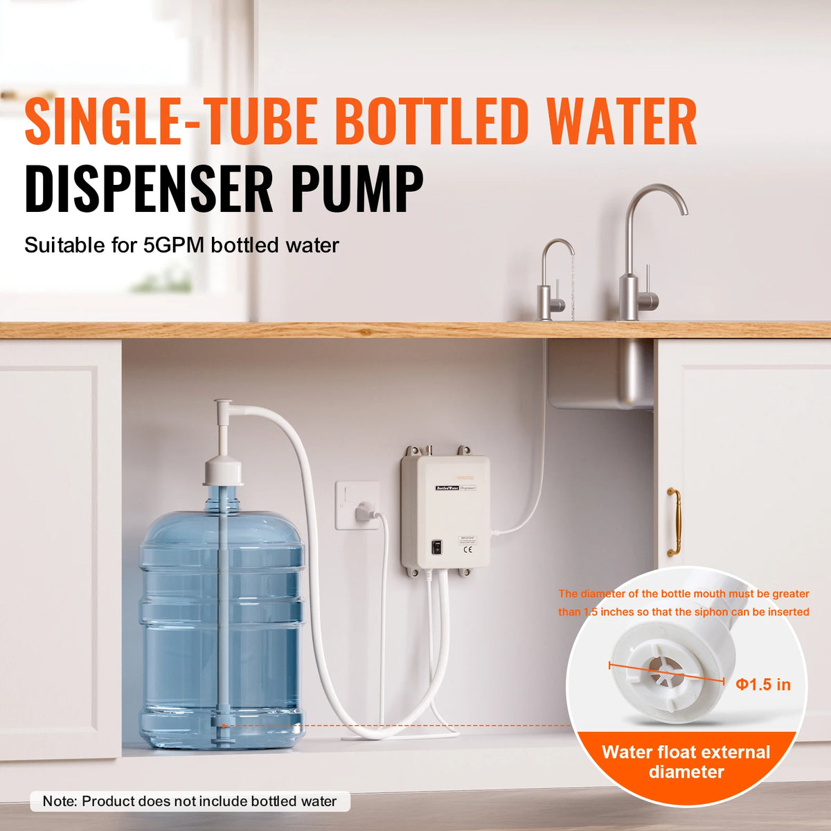 Electric Water Dispenser Pump For Bottles With Dual Pipe System
