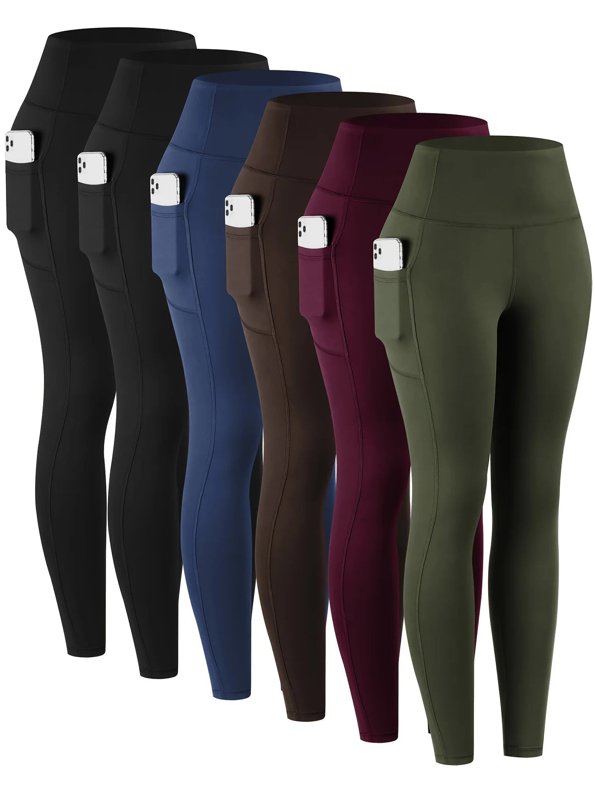 Womens High Waist Pocket Leggings for Yoga Workout and Fitness