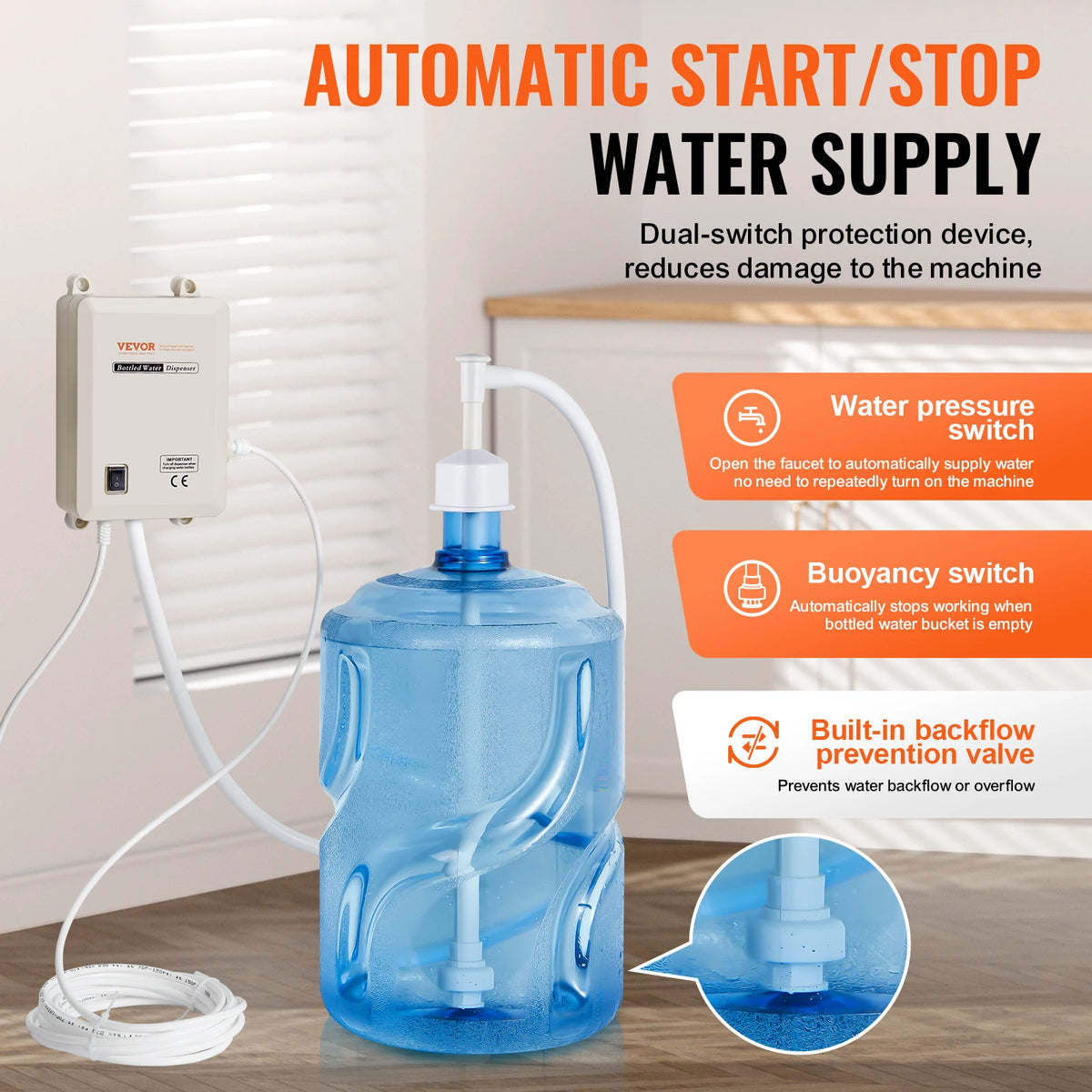 SucceBuy Automatic Bottled Water Dispenser Pump System for Home Use