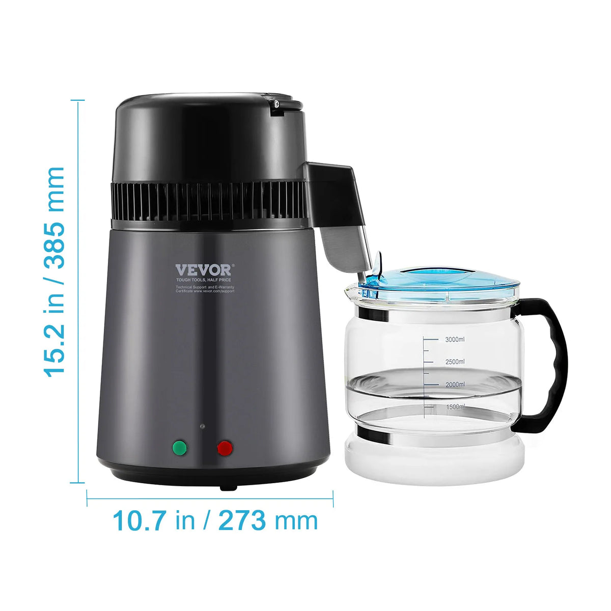 VEVOR Stainless Steel Countertop Water Distiller and Purifier