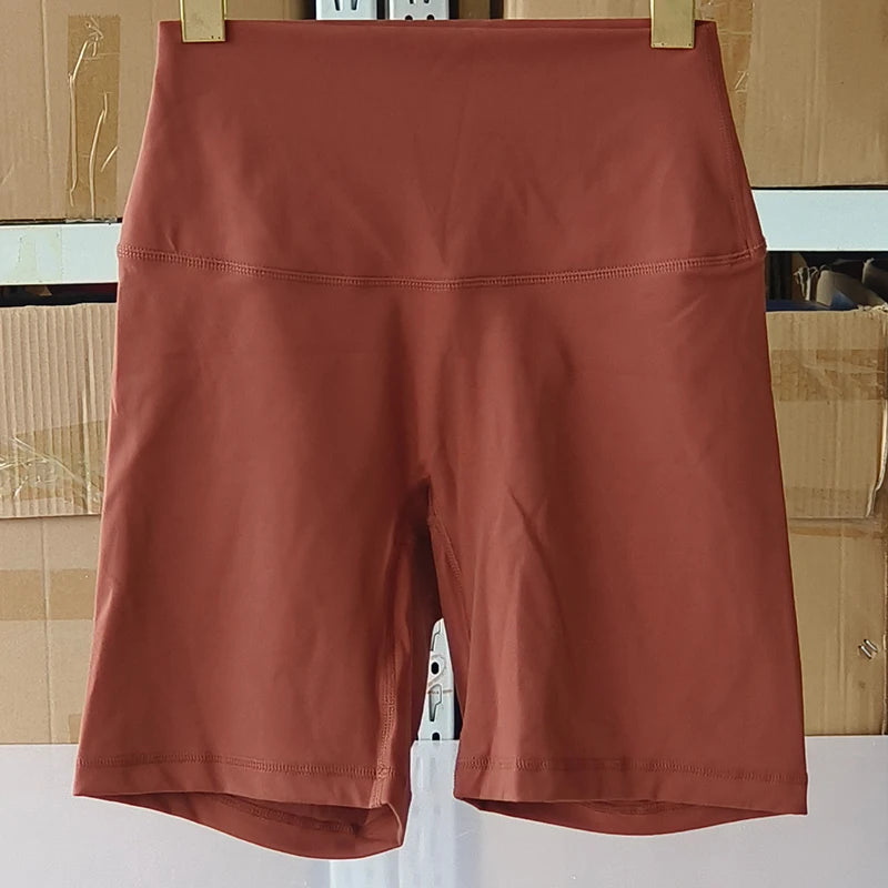 SDFHSFH Women's High Waist Yoga Shorts Nylon Elastane