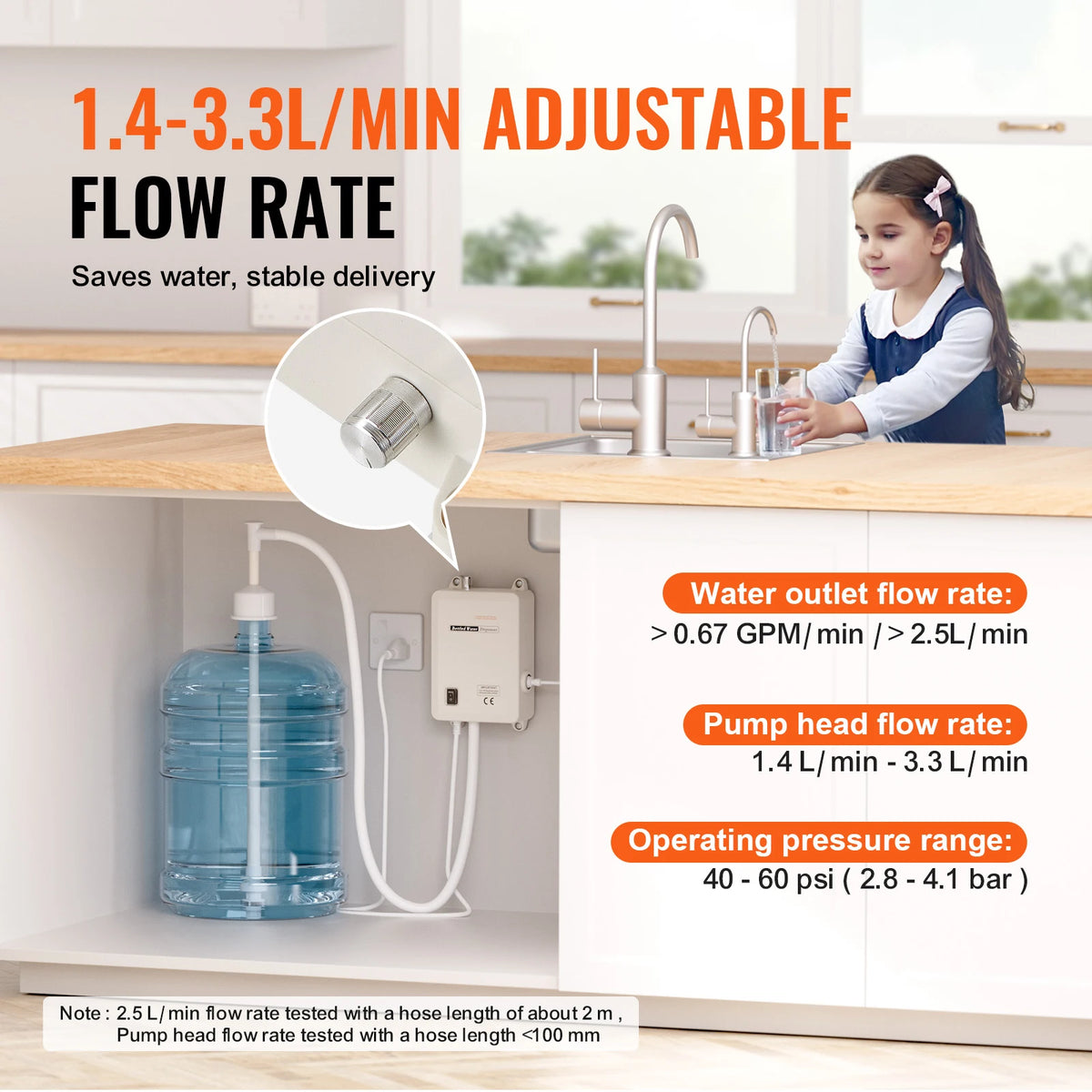 Electric Water Dispenser Pump For Bottles With Dual Pipe System