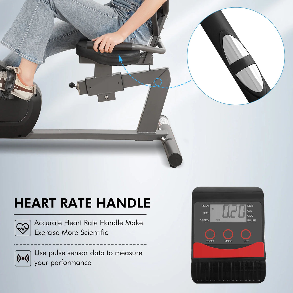 Ergonomic Recumbent Exercise Bike For Home Fitness With Eight Levels