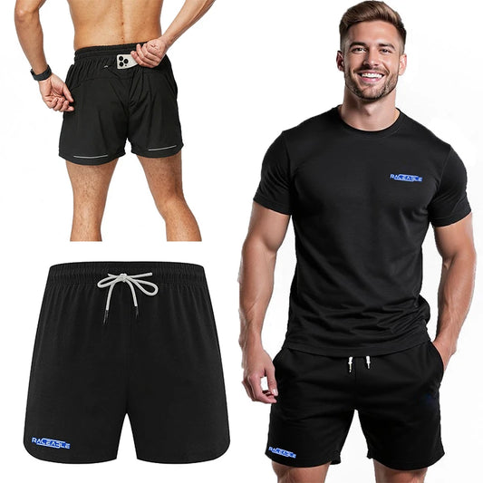 Men's 2-In-1 Fitness Training Shorts Built-In Pocket
