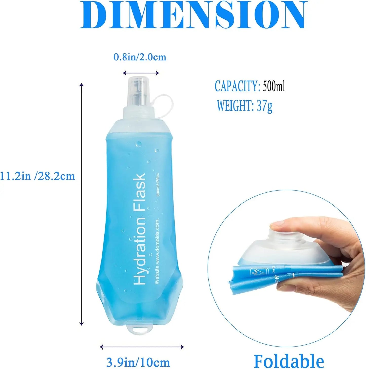 Soft Collapsible Water Bottle TPU Hydration Flask With Bite Valve