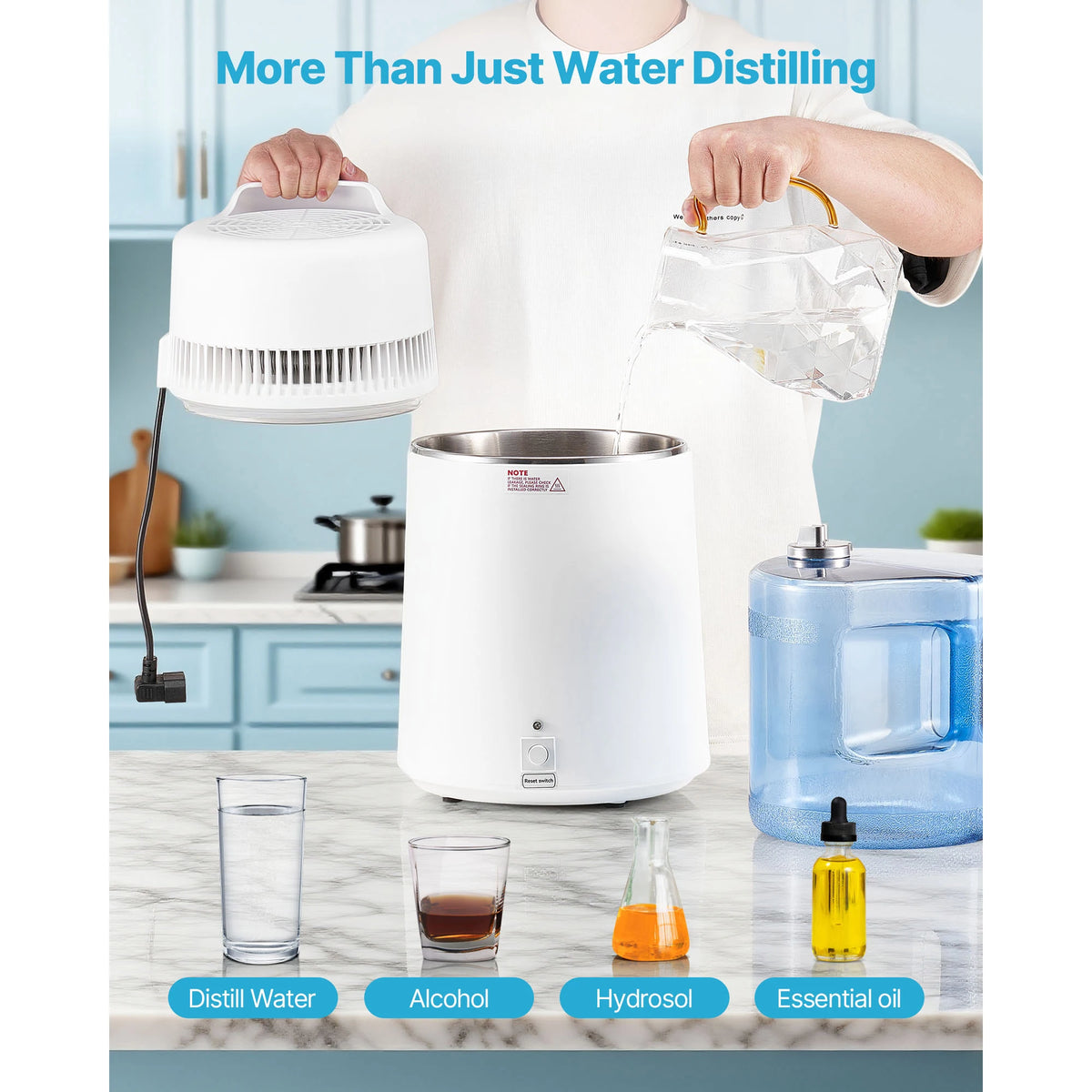 VEVOR Stainless Steel Water Distiller and Pure Water Purifier for Home