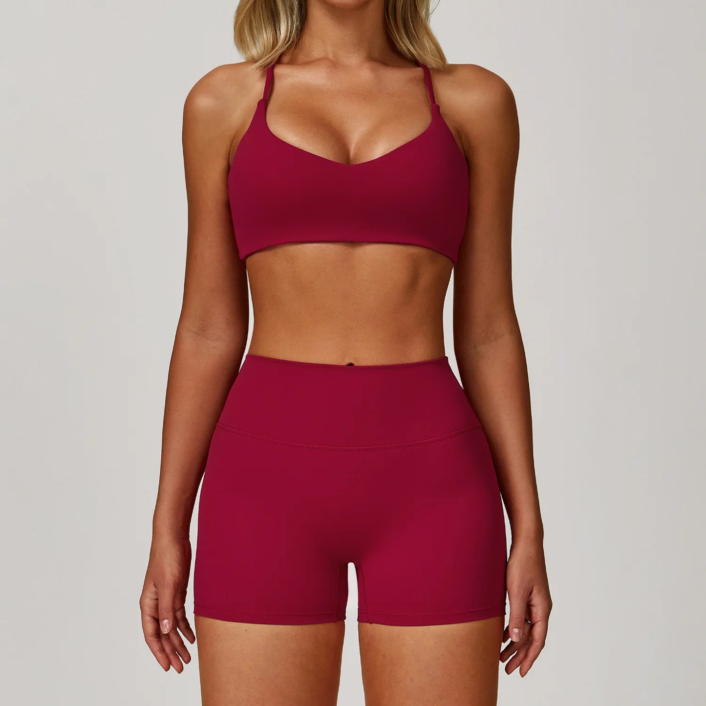Womens Gym Set Yoga Wear Bra Jacket Leggings Shorts