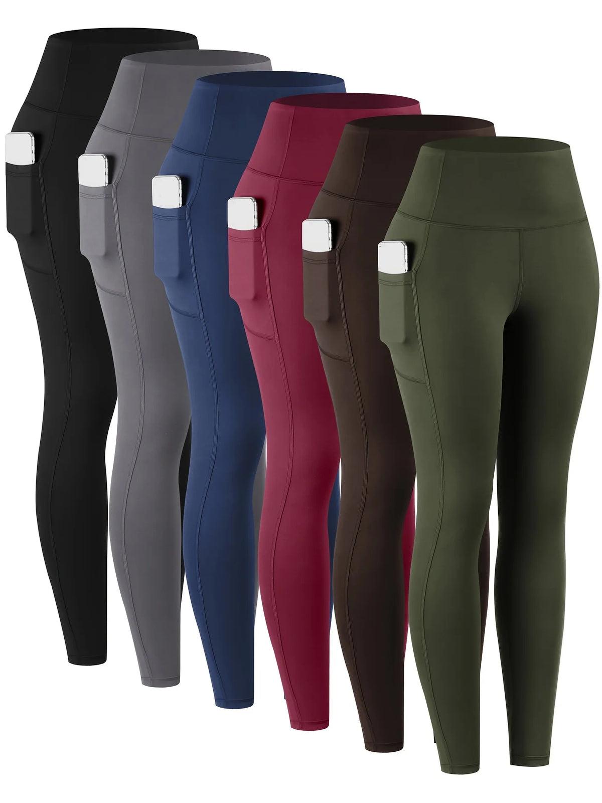 Womens High Waist Pocket Leggings for Yoga Workout and Fitness