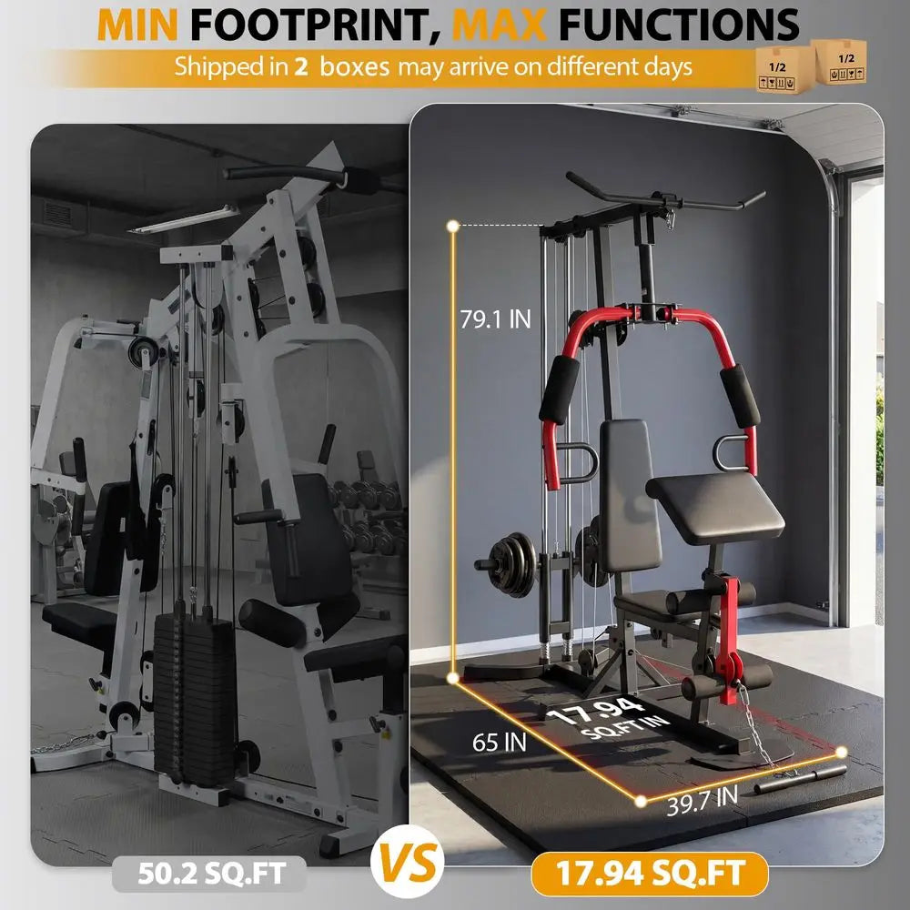 YTYIN All-in-One Home Gym With Pulley System Seated Row