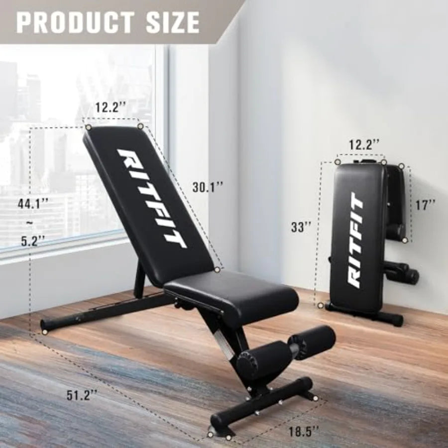 Adjustable Foldable Utility Weight Bench For Home Gym Strength Training