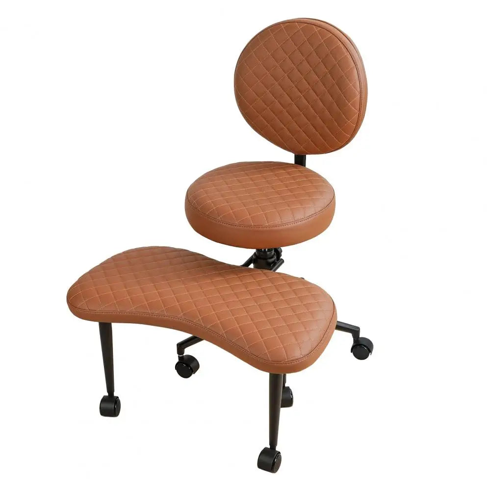 Cross-Legged Office Chair with Wheels, Meditation Chair with Back Support, Criss-Cross Desk Kneeling Chair for Home Yoga, Adjust