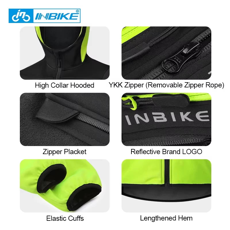 INBIKE Men's Windproof Waterproof Thermal Cycling Jacket With Reflective Stripes