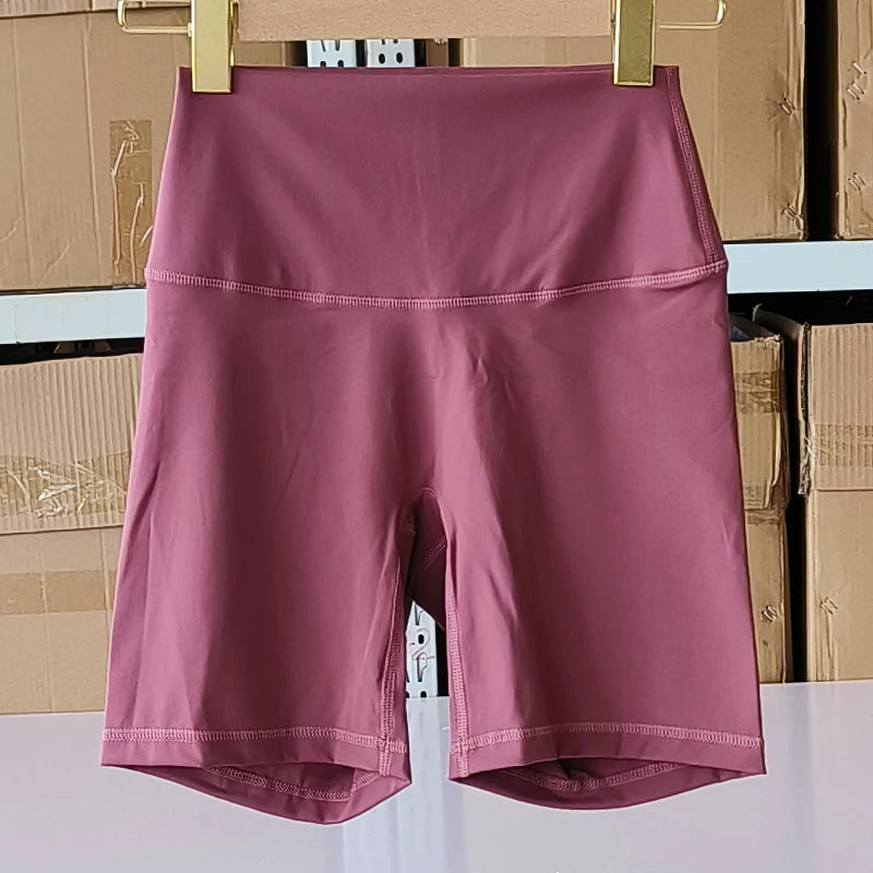 SDFHSFH Women's High Waist Yoga Shorts Nylon Elastane