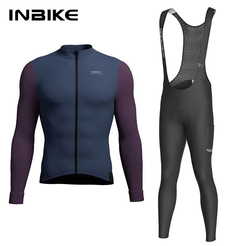 INBIKE Winter Fleece Cycling Jersey and Padded Bib Pants Set