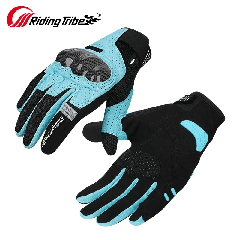 Leather Motorcycle Gloves With Carbon Fiber Shell For Riding