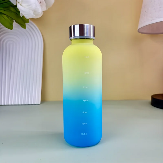 Time Marker Water Bottle Eco Friendly BPA Free Frosted Plastic