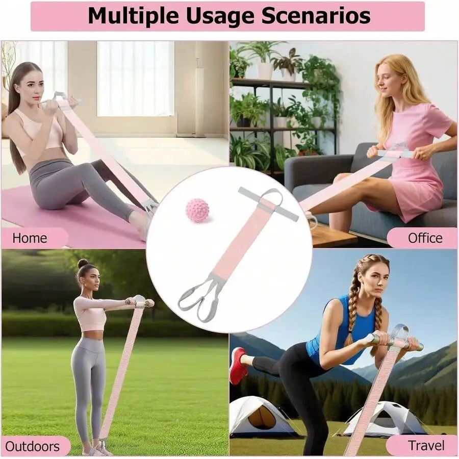 120-Pound Resistance Band With Handle, Heavy-Duty Elastic Pull Rope, Suitable For Yoga, Sit-Ups, Strength Training, And Home