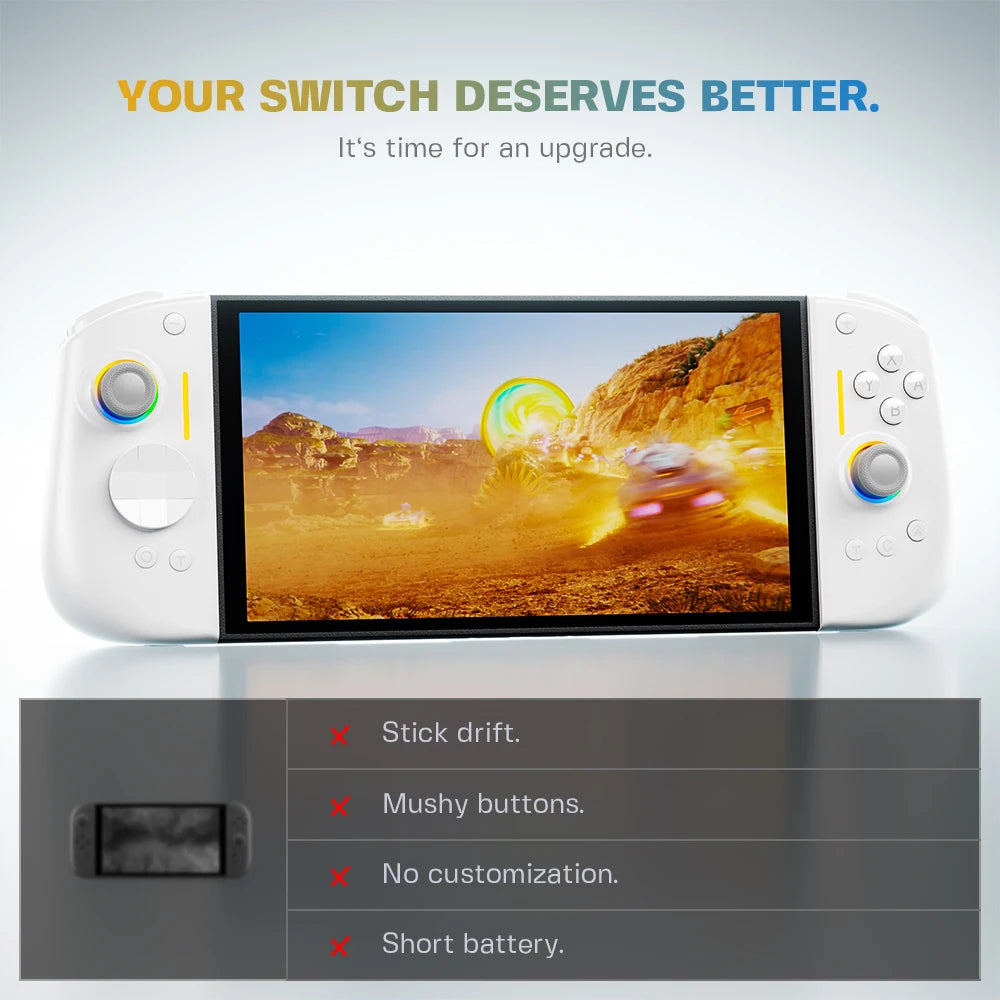 NYXI Hyperion 3 Joypad for Switch 2, Magnetic Modular, Hall Effect No Drift, Mechanical Switches, 9-Axis Gyro - White