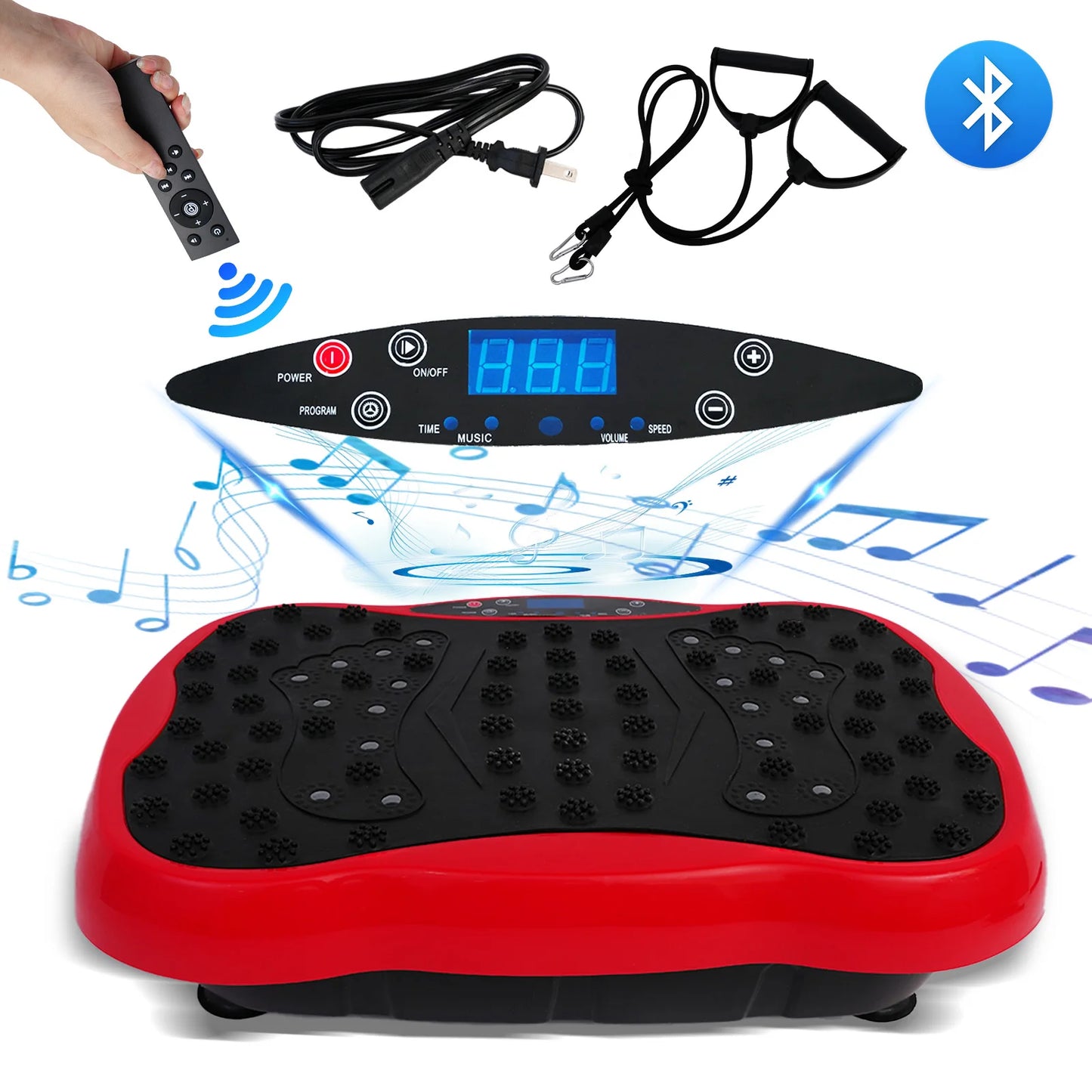 Full-Body Vibration Platform Exercise Machine Training Equipment Vibrate Fitness Workout Resistance Bands Remote Control BT