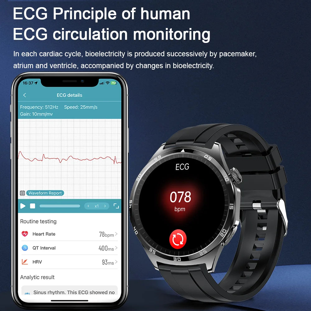 Marsyu ECG PPG HRV Oxygen Health Smartwatch With Lipid And Uric Acid Monitoring