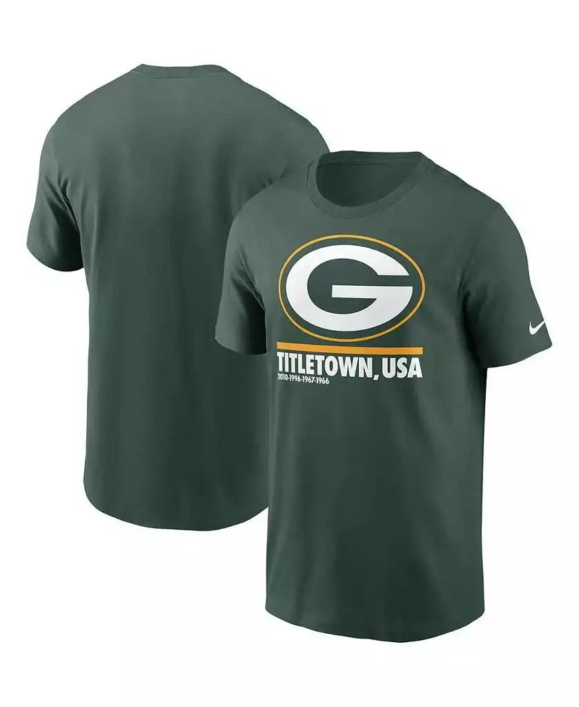 Nike Men's Green Bay Packers Team Colors Running T-Shirt Standard Fit for Fitness Enthusiasts