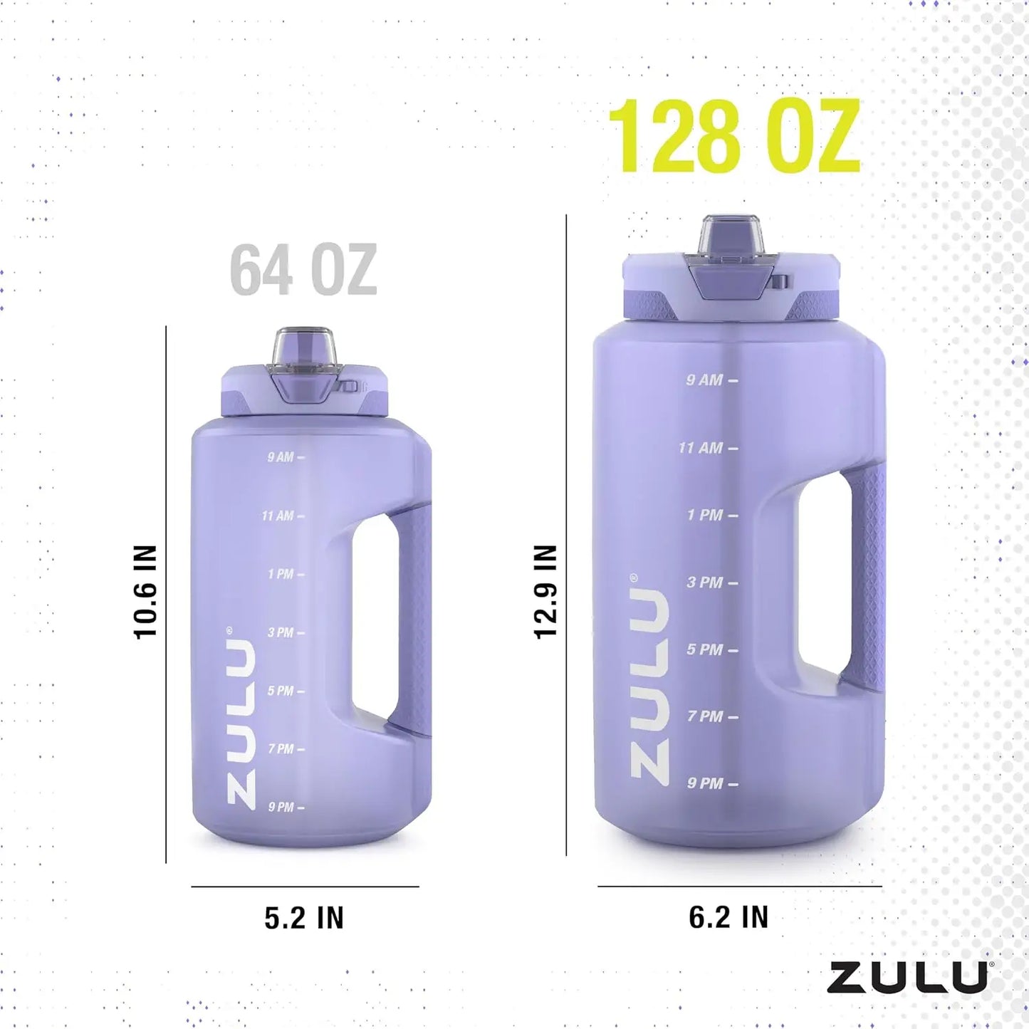 Large 128oz Half Gallon Plastic Water Bottle with Straw and Time Marker, Reusable Jug with Handle, Leak Proof Lid, for All Day H