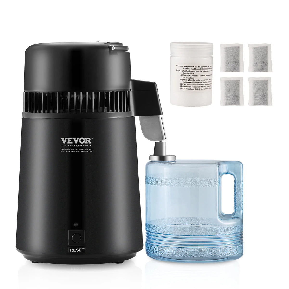 SucceBuy Countertop Water Distiller Pure Water Maker Stainless Steel