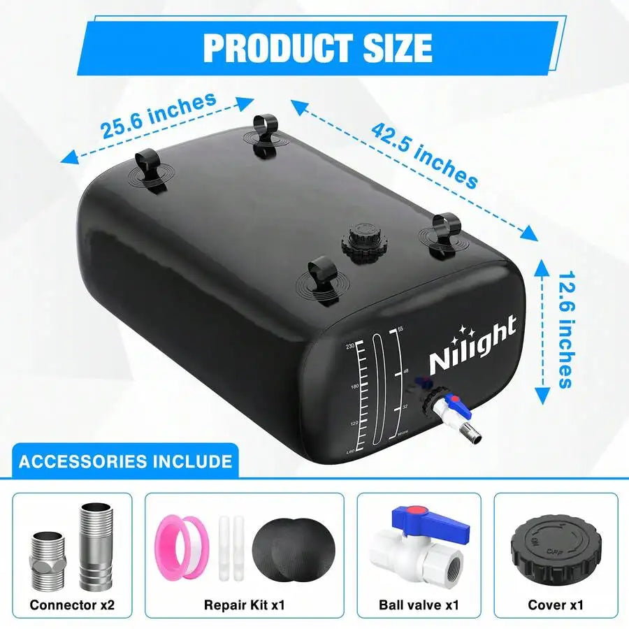 Nilight Foldable Potable Water Storage Bladder Tank for RV Camping