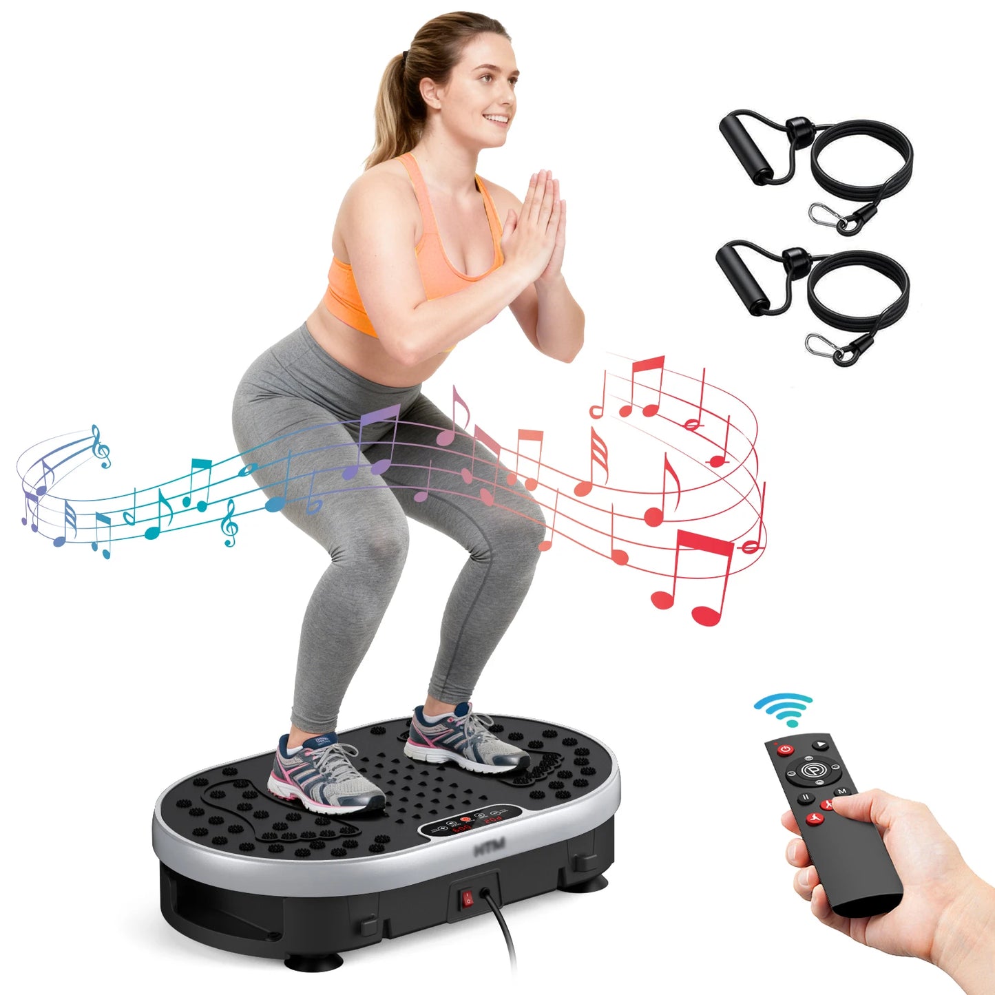 Vibration Plate 18 inch Exercise Machine Whole Body Workout Power Vibrate Fitness Platform  Weight Loss Shaping 120 Speed Levels
