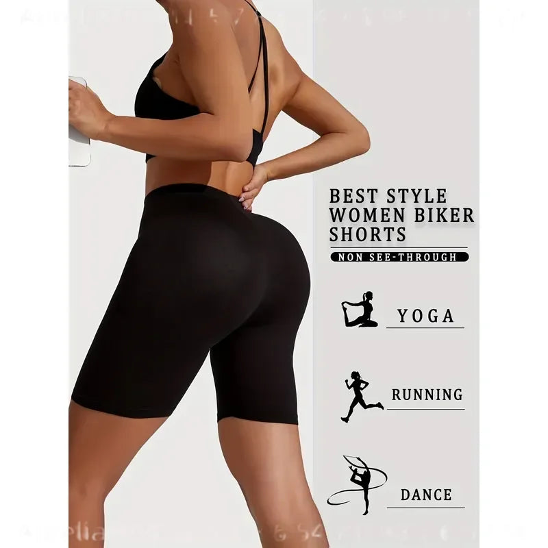 5 Pack Women Plus Size High Elasticity Biker Shorts 6 Inch Inseam Full Coverage Non Sheer Tight Fit Athletic Pants for