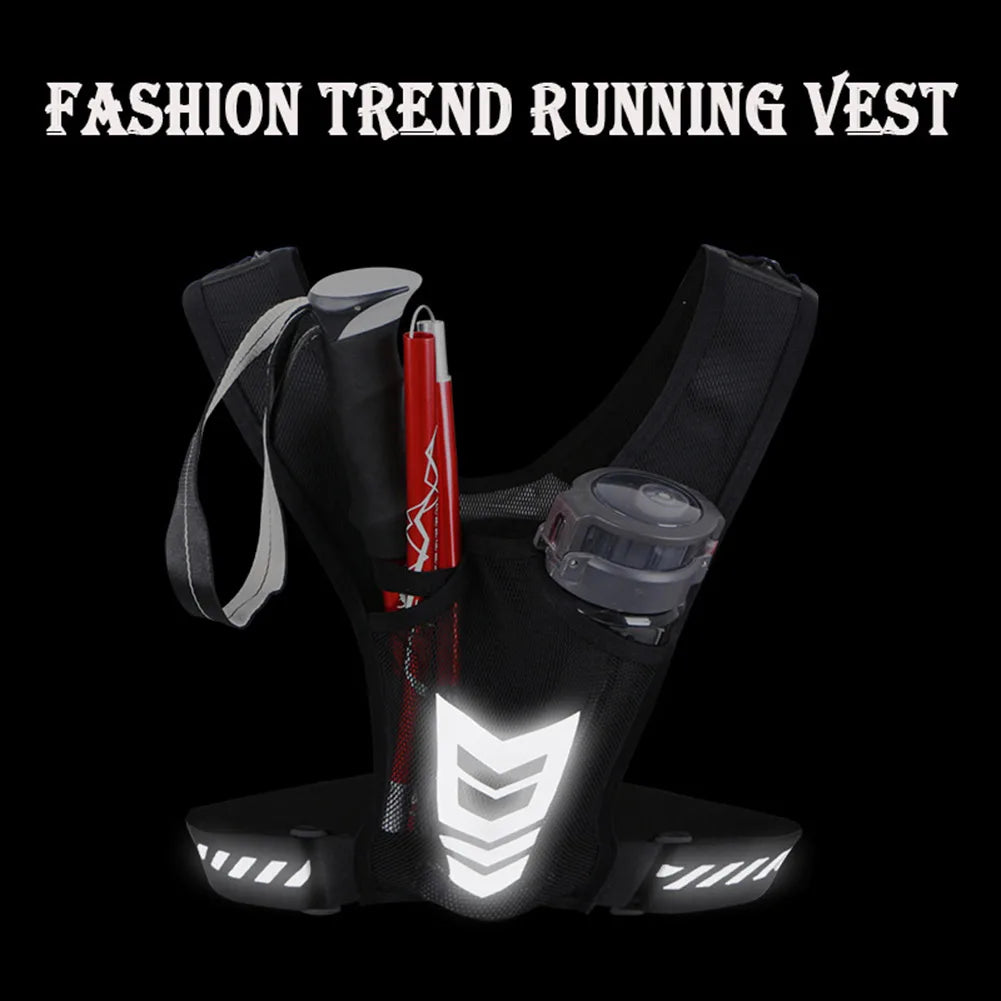 Unisex Reflective Mesh Running Phone Holder Vest With Adjustable Buckle