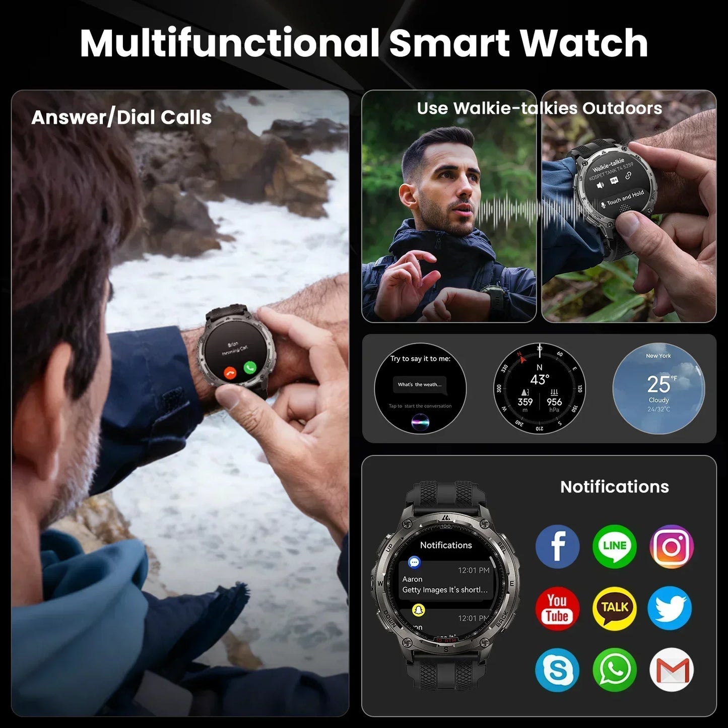 KOSPET Tank T4 Smart Watch with GPS and 10ATM Waterproof