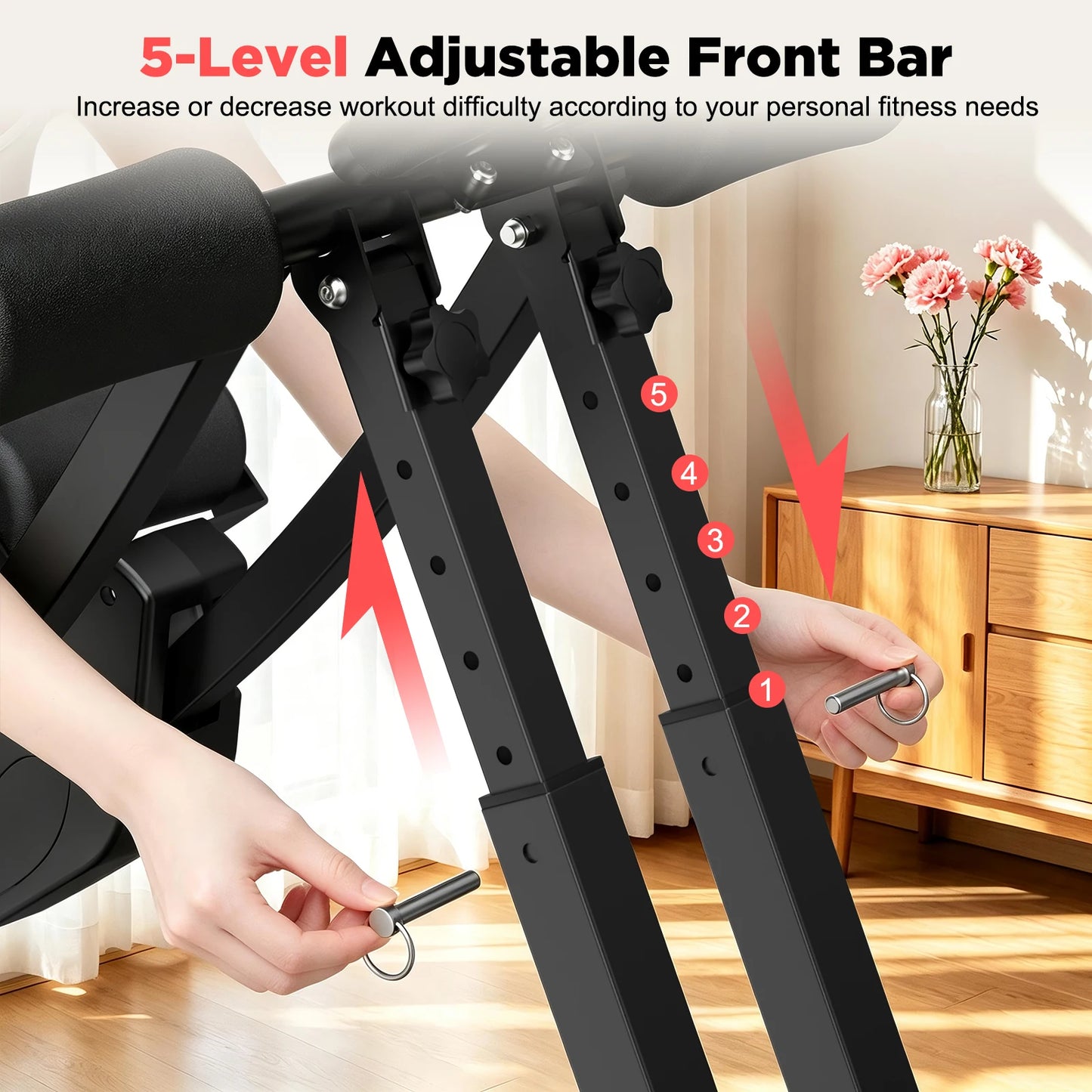 Relife Sports Dual Split‑Track Ab Machine, Foldable Core Trainer for Home Fitness, 5‑Level Adjustable Resistance Workout Equipment, 440 LBS Capacity with LCD Display