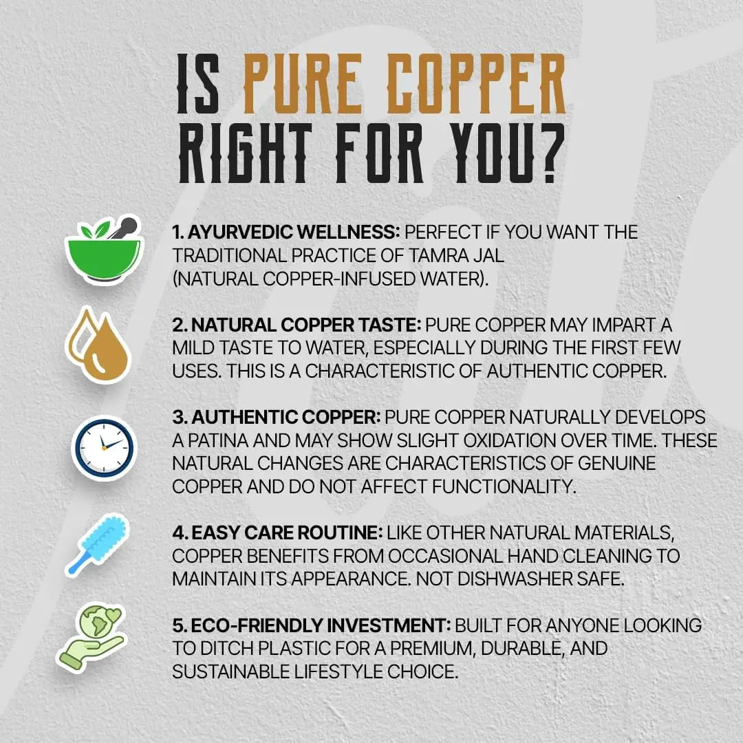 Copper Water Bottle 34 oz (1 Liter) with Feather Pattern, 320g Durable Construction, Leakproof, Handcrafted Design, Eco-Friendly