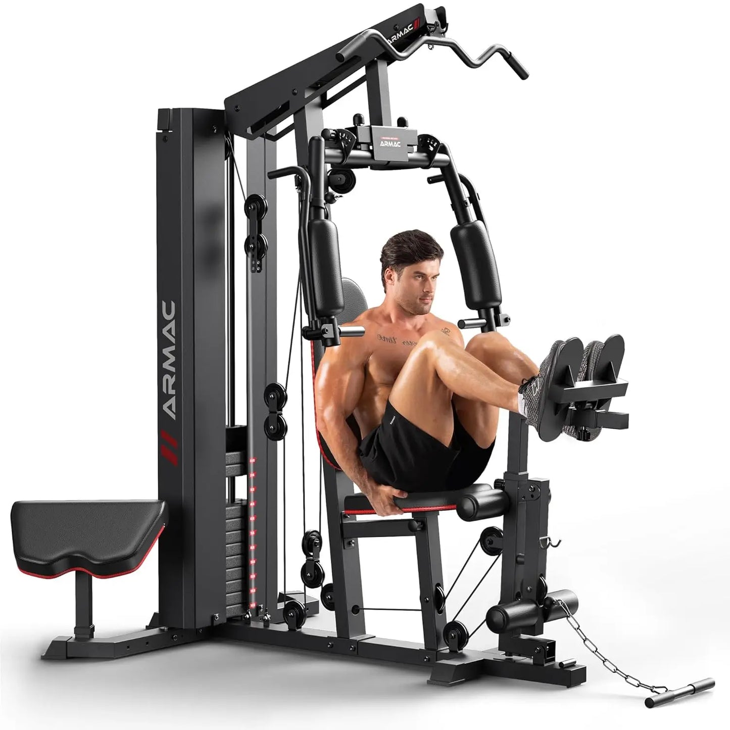 Home Gym Equipment, 150LBS Weight Stack, Full Body Workout Machine with Pulley System for Strength Training, Customized
