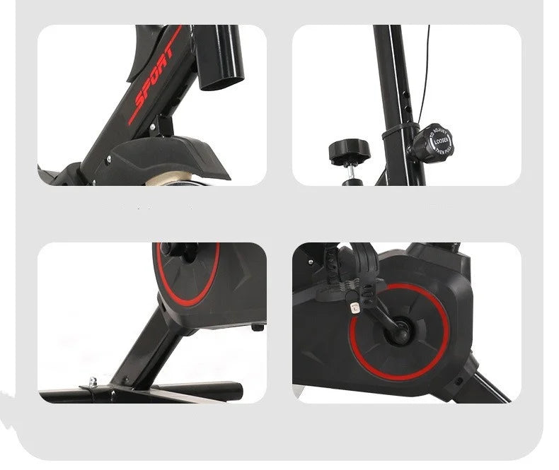 Foldable Indoor Spin Bike With Comfortable Seat For Cardio Training
