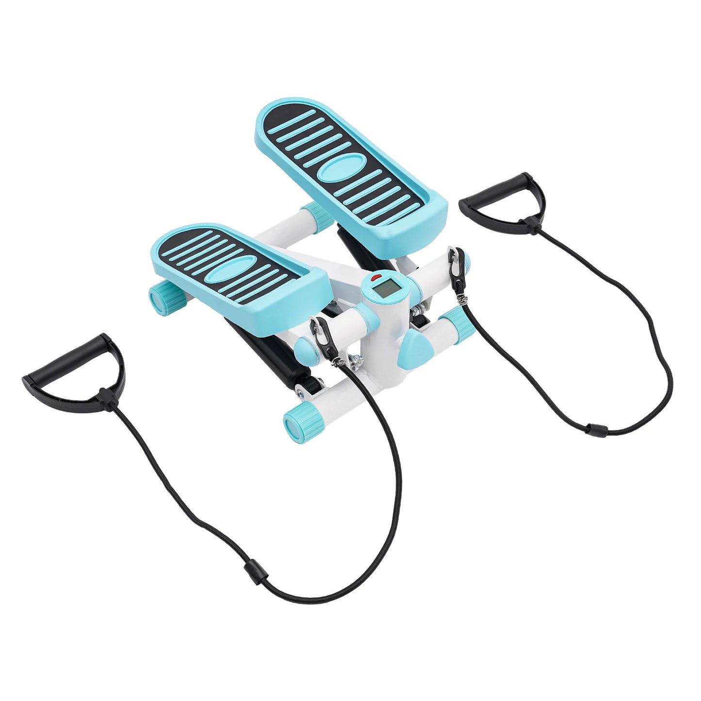 Portable Fitness Stepper, Mini Stair Stepper w/Resistance Bands& Mat for Home Gym ,Full Body Cardio, Adjustable Resistance, Hydraulic Resistance, LED screen Display, 300 lb Capacity