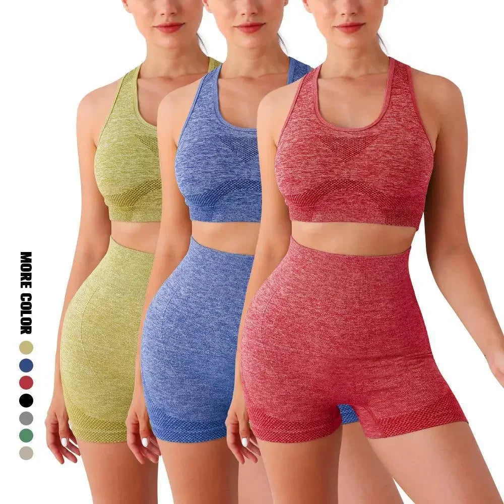 Seamless Yoga Set For Women, Breathable Quick-Dry Gym Wear