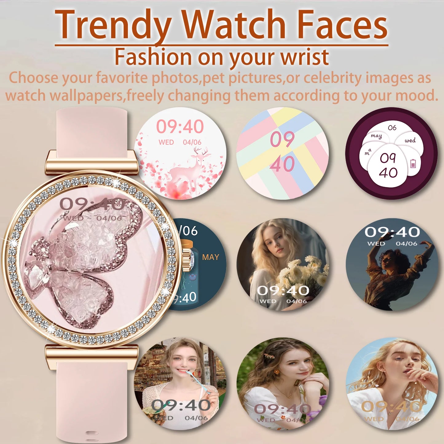 INNOFOVO Women Smartwatch Touchscreen With Bluetooth Five Point Oh