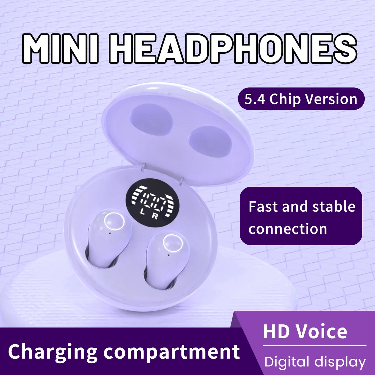 Ultra Small Invisible Sleeping Earbuds Wireless Bluetooth Earphones, Bass HIFI Music, Suitable For Casual Sports, Work, Classroom, Comfortable Wearing Noise Cancelling Headphones, Birthday Gift For Male And Female Couples And