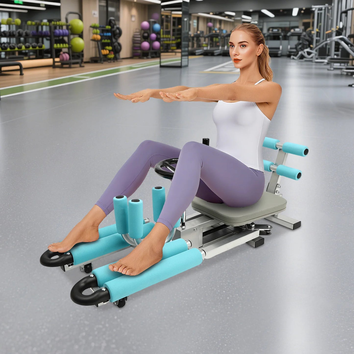 Leg Stretcher Machine, 0-210° Adjustable Split Machine for Flexibility Leg Stretching, 330.7lbs Heavy Duty Home Gym Equipment for Dance Yoga Martial Arts