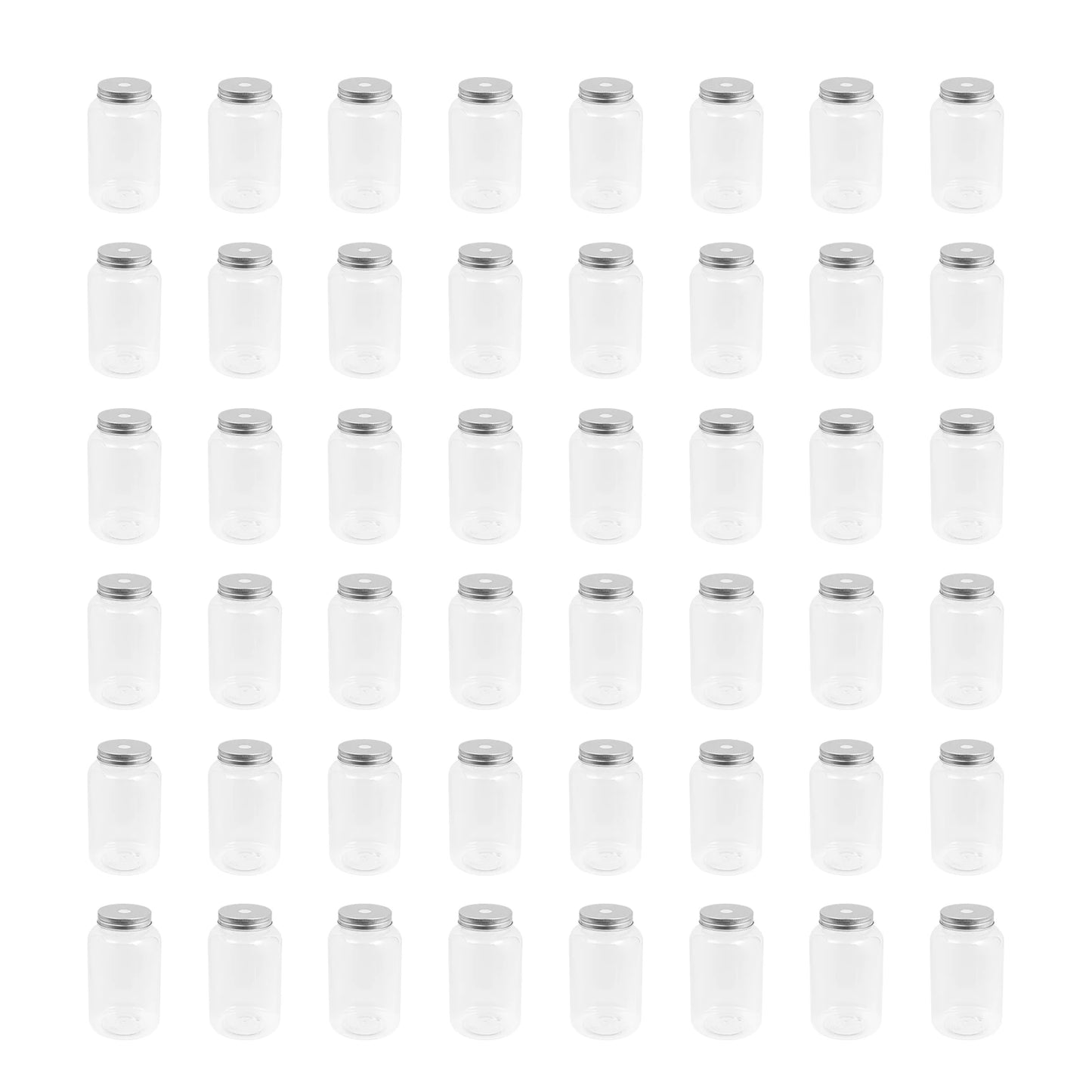 Clear Milk Tea Bottles With Straw Hole Reusable PET Jars