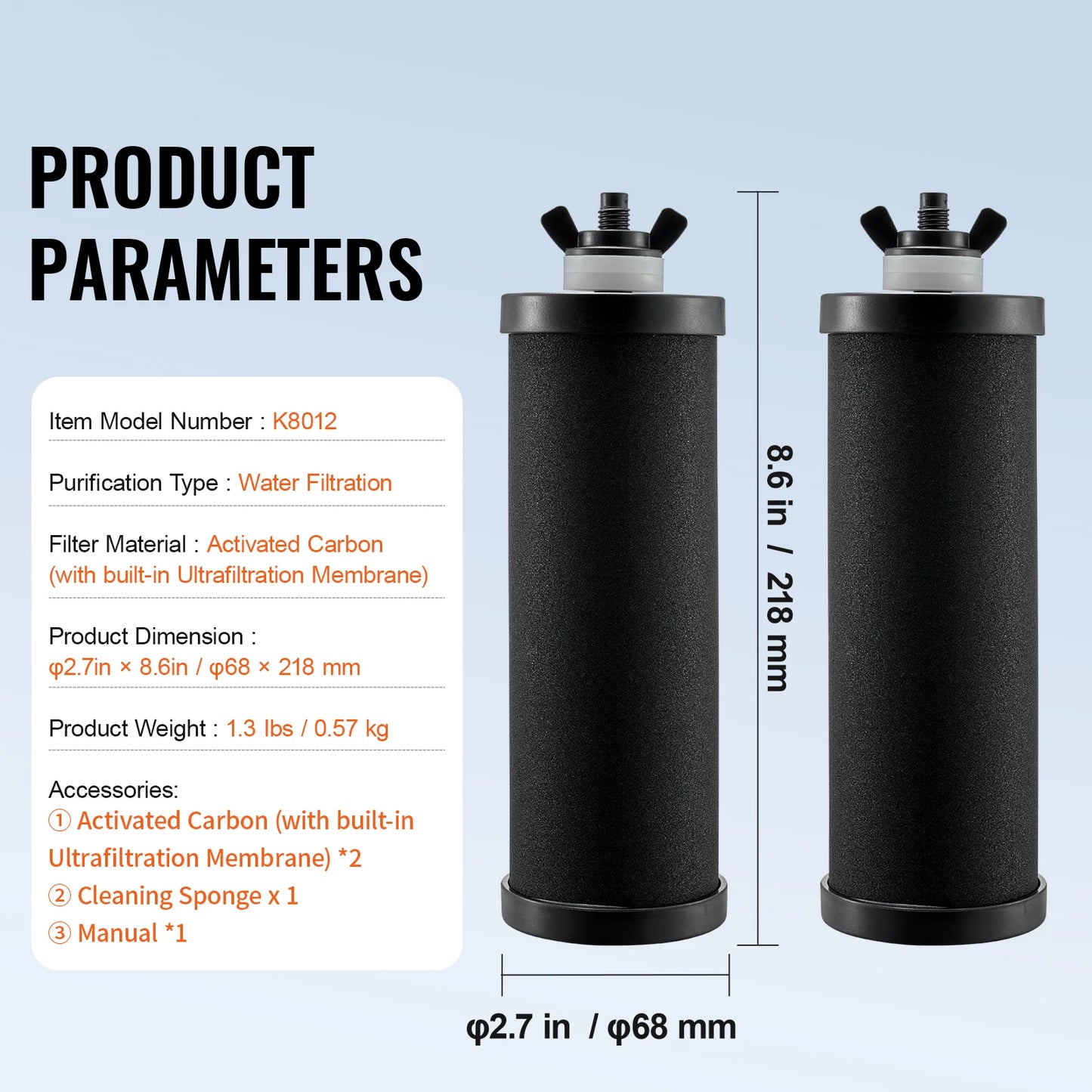 SucceBuy Water Filters Replacement Purification Elements Replacement Filters Gravity Water Filter System Compatible w Most Brand