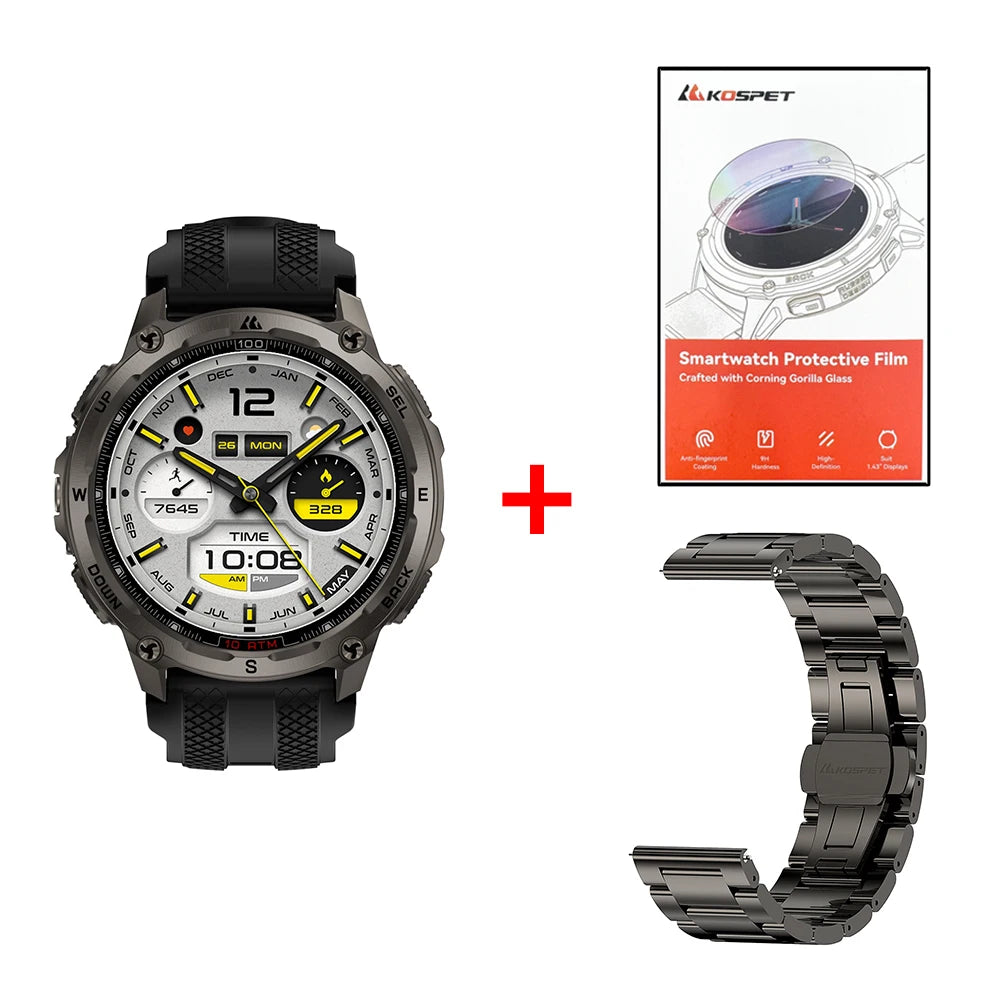 KOSPET Tank T4 Smart Watch with GPS and 10ATM Waterproof