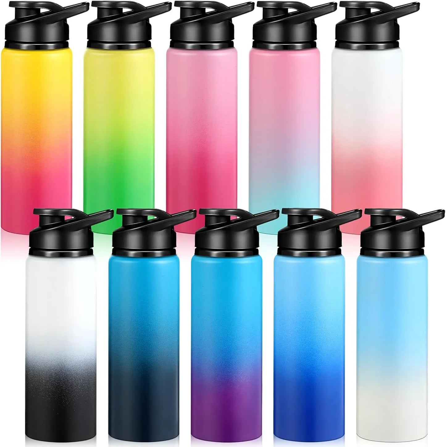 Multipurpose Aluminum Water Bottles 25oz, Reusable Bulk Multi-Color Hydration for Travel, Gym, Hiking, Cycling, Camping, Fishing