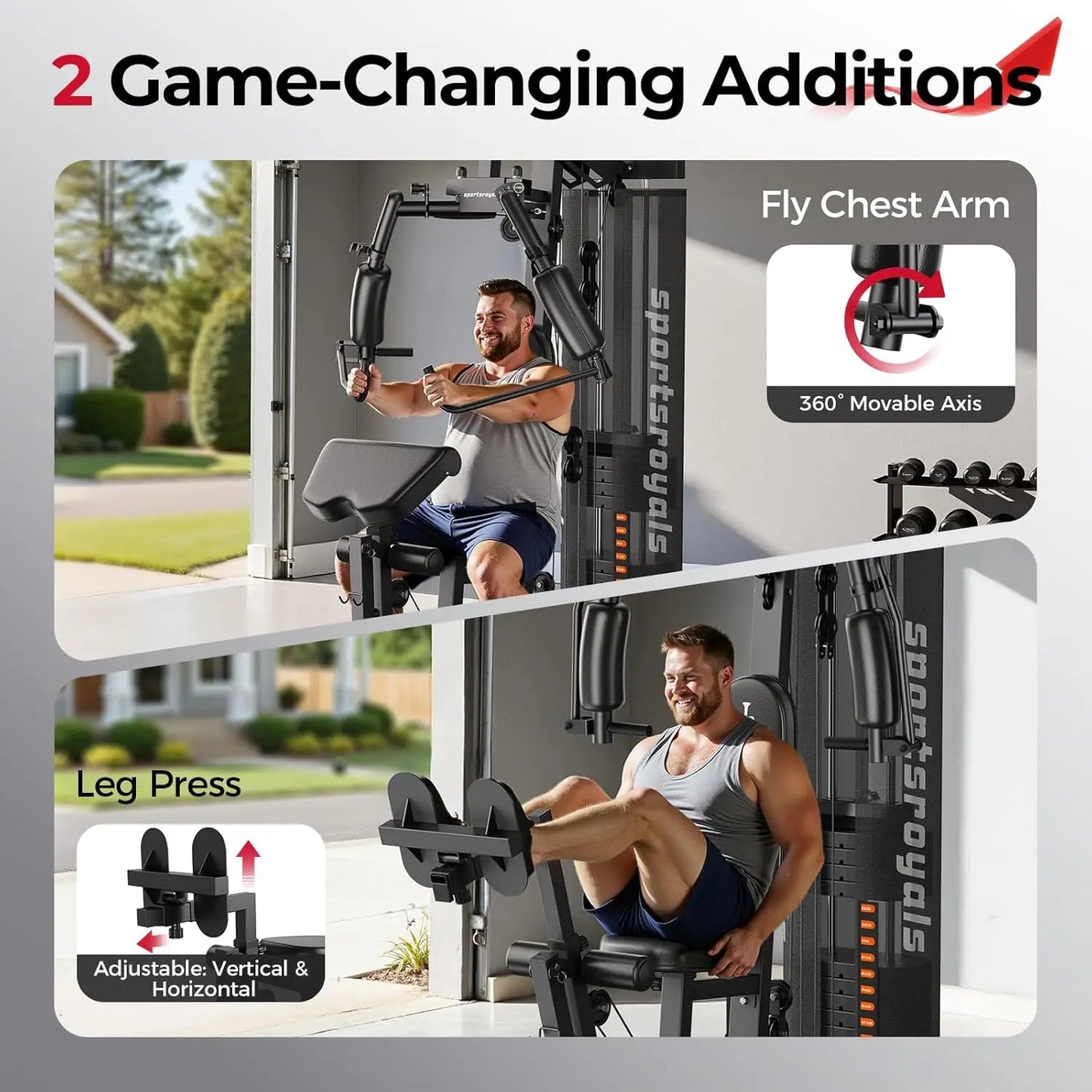 Home Gym Equipment, 150LBS Weight Stack, Full Body Workout Machine with Pulley System for Strength Training, Customized